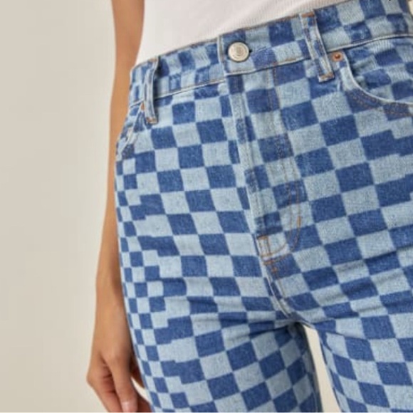 🏁Reformation Cynthia Checkerboard Denim Jeans🏁 - Picture 3 of 6